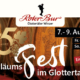 Veranstaltungsbanner für das 75-jährige Jubiläumsfest in Glottertal vom 7. bis 9. August 2026, Eintritt frei.